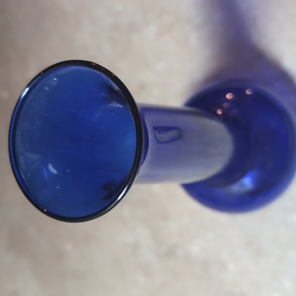 Vintage Cobalt Blue Blown Glass Vase - Picture 4 of 4